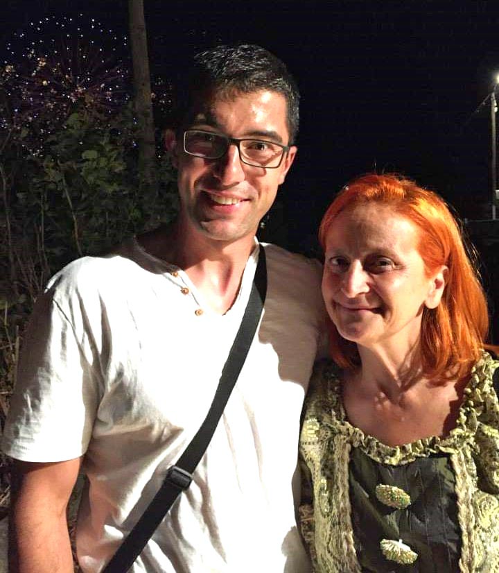 ﻿Photographie de la rencontre entre Nikole Montagné et Abel Bau à Donzère le 18 juillet 2015.